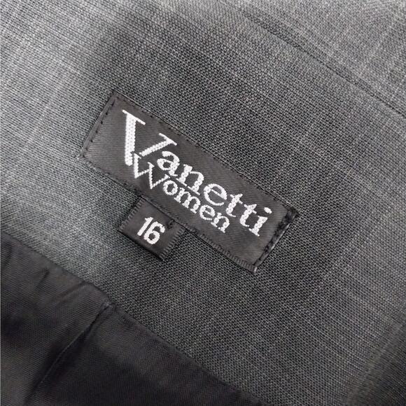 VANETTI WOMEN! CHARCOAL GRAY VERY FINE GRAY ON GRAY PLAID 2 PC SUIT SET! SZ 16 - Picture 11 of 13